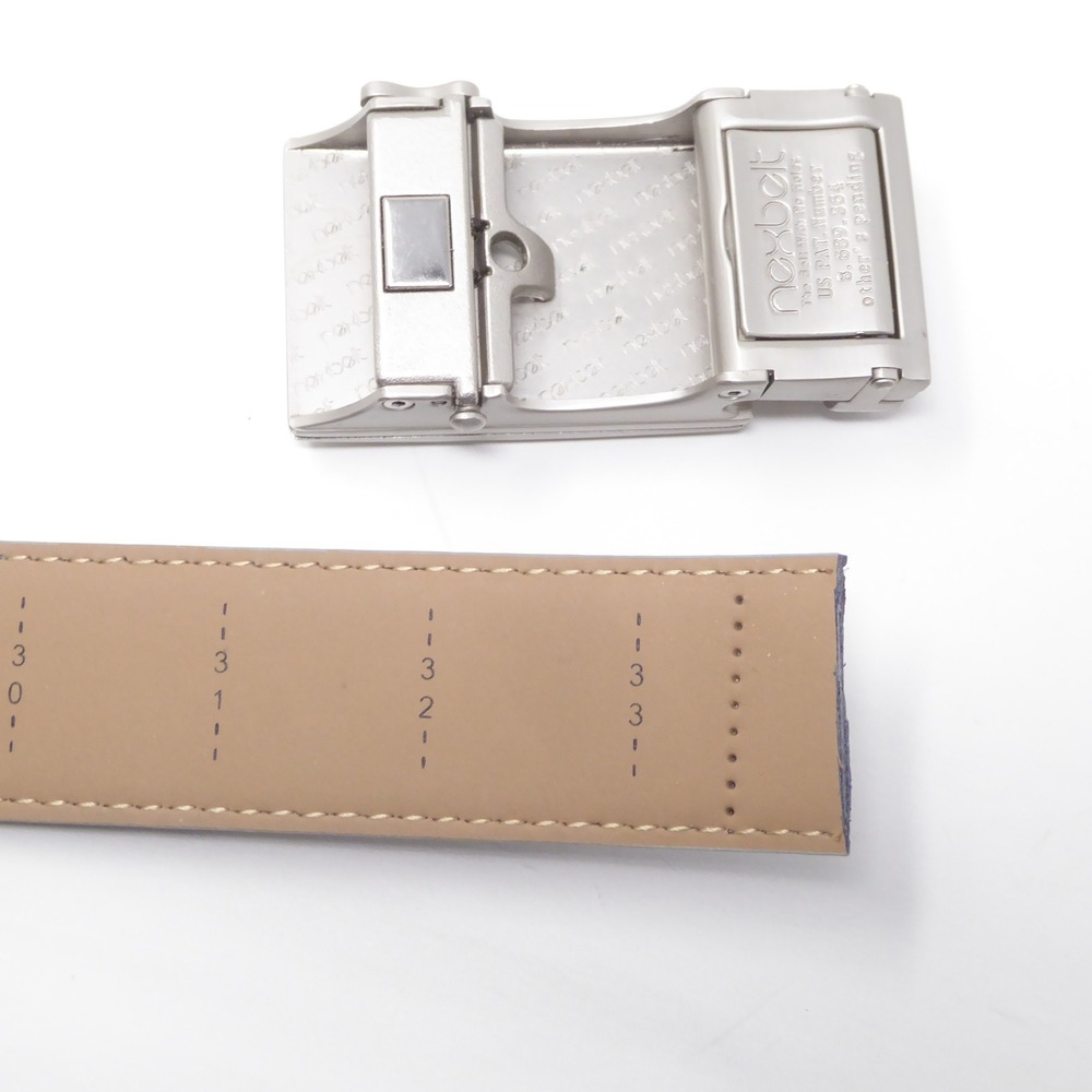 Nexbelt Mens Ratchet Belt Gray Pebbled Leather No Holes Adjustable 34 - Picture 7 of 8